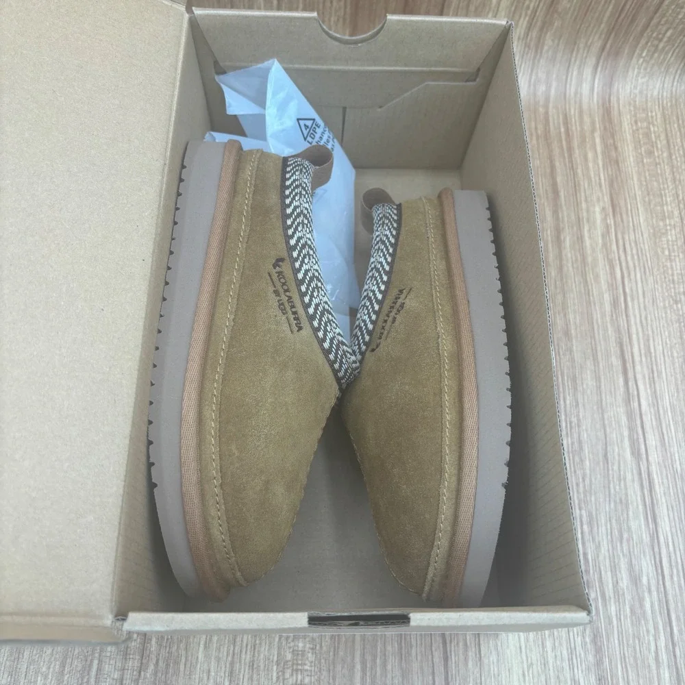 New Koolaburra by UGG Burree Kids Size 12 Chestnut Suede Braid Trim Slipper